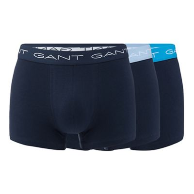 Pack of three navy hipster trunks